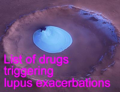 List of drugs triggering lupus exacerbations and photosensitising substances
